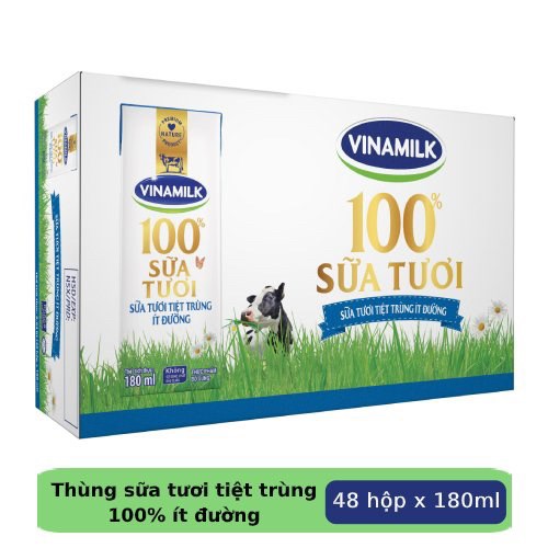 Sữa Tươi Vinamilk 100% Hộp 180ml ( Thùng 48 hộp )