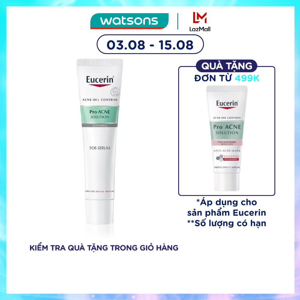 Tinh chất eucerin dưỡng cho da mụn pro acne solution sos serum 40ml