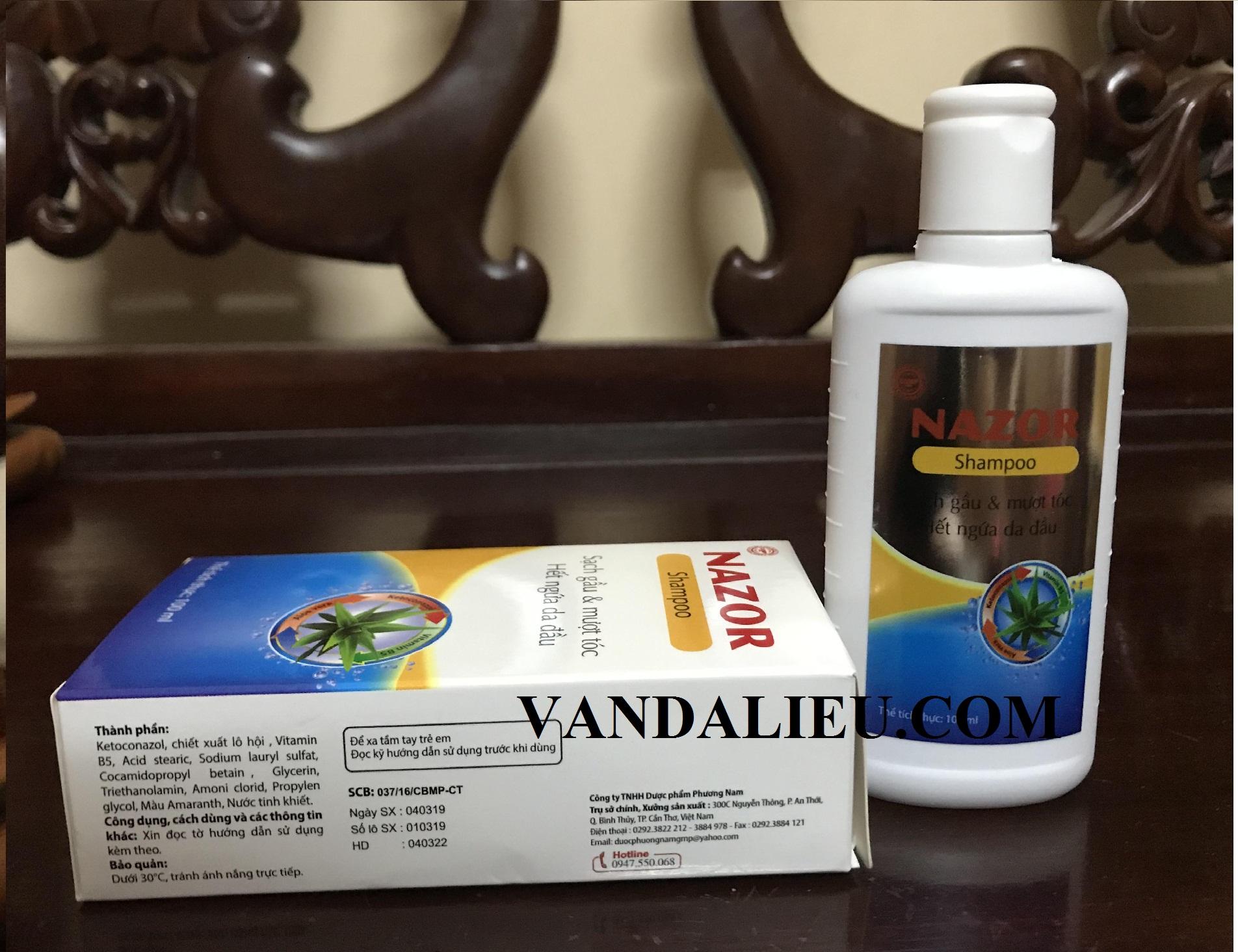 NAZOR SHAMPOO 100ML. SẠCH GẦU, HẾT NGỨA DA ĐẦU, SẠCH BÃ NHỜN TRÊN TÓC