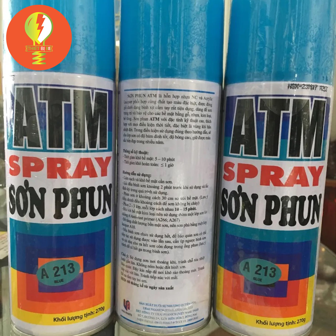 Sơn xịt màu xanh biển atm a213 chính hãng