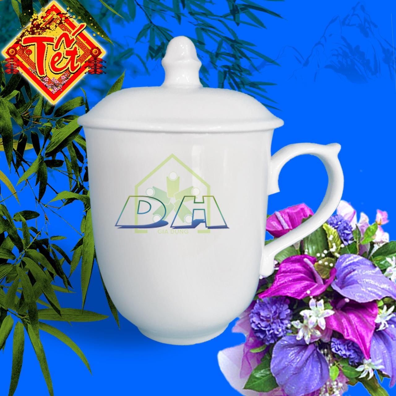 1 cup porcelain Ming-Ca porcelain Vietnam-CA with cover goods Vietnam agent quality High