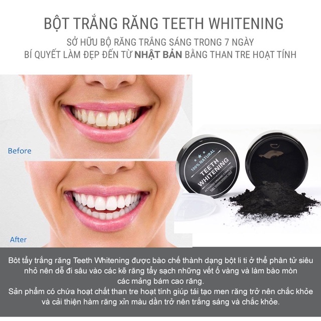 Bột tẩy trắng răng Than tre Thái Lan 55g