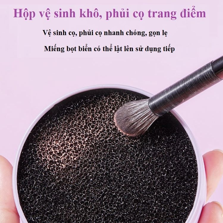 Hộp Vệ Sinh Cọ Trang Điểm Phủi Cọ Khô Cấp Tốc
