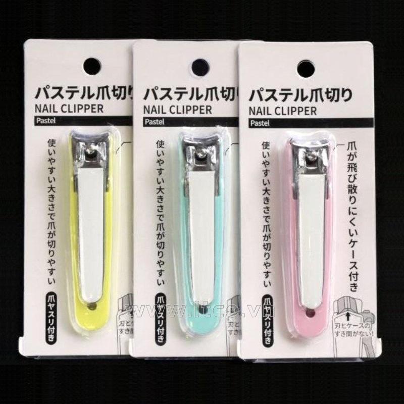 Bấm móng tay màu Echo Pastel 8.7cm có khay đựng móng tay gọn gàng, và đầu dũa tiện lợi Nội địa Nhật Bản