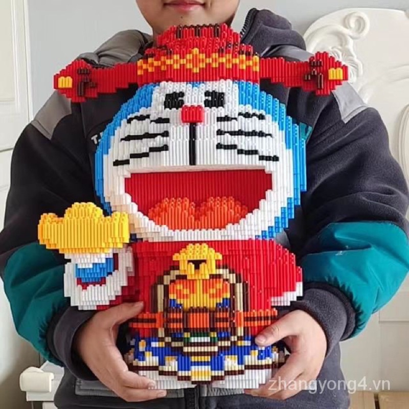 Đồ chơi lắp ráp mô hình lego Doraemon thần tài 40cm
