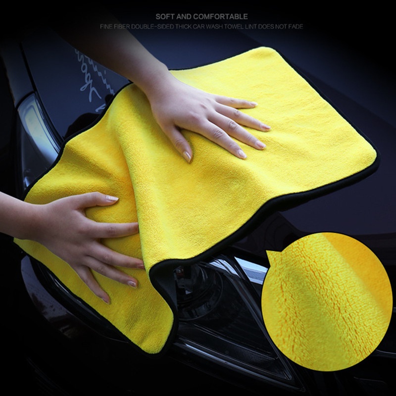 Khăn Lau Đa Năng Microfiber 2 Mặt Vàng - Xám Siêu Thấm Cực Dày
