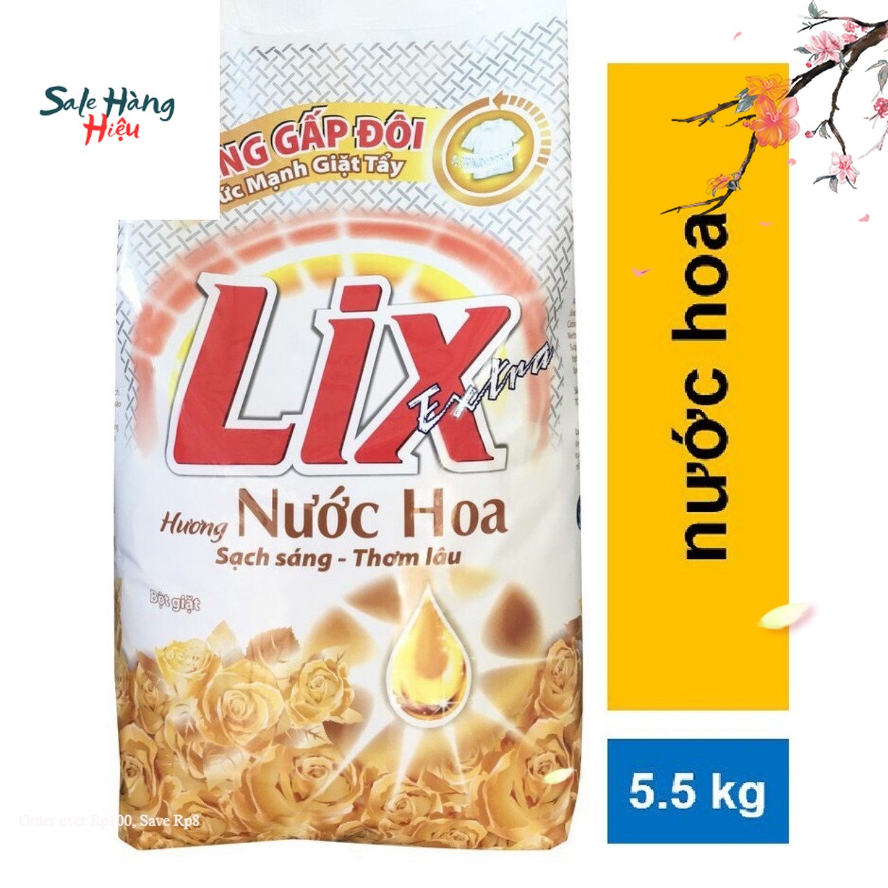 Bột giặt LIX 5.5kg Hương Chanh