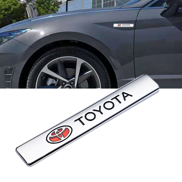 1 Miếng Dán Xe Hơi Bằng Kim Loại, Huy Hiệu Đề Can Cho Xe Ô Tô Toyota Vios Innova Wish Fortuner Altis Rush Coolant Vigo Avanza Corolla Hilux Chr Harrier Sienta Camry Bên Xe Nhãn Dán Phụ Kiện