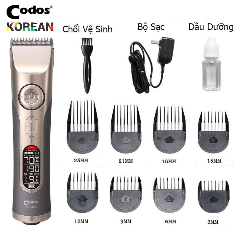 Tông đơ cắt tóc cao cấp Codos 980 chính hãng lưỡi cực sắc bén