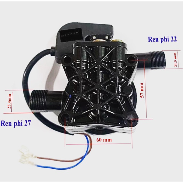 Bộ đầu bơm máy rửa xe mini 3 piston kèm sẵn rơ le