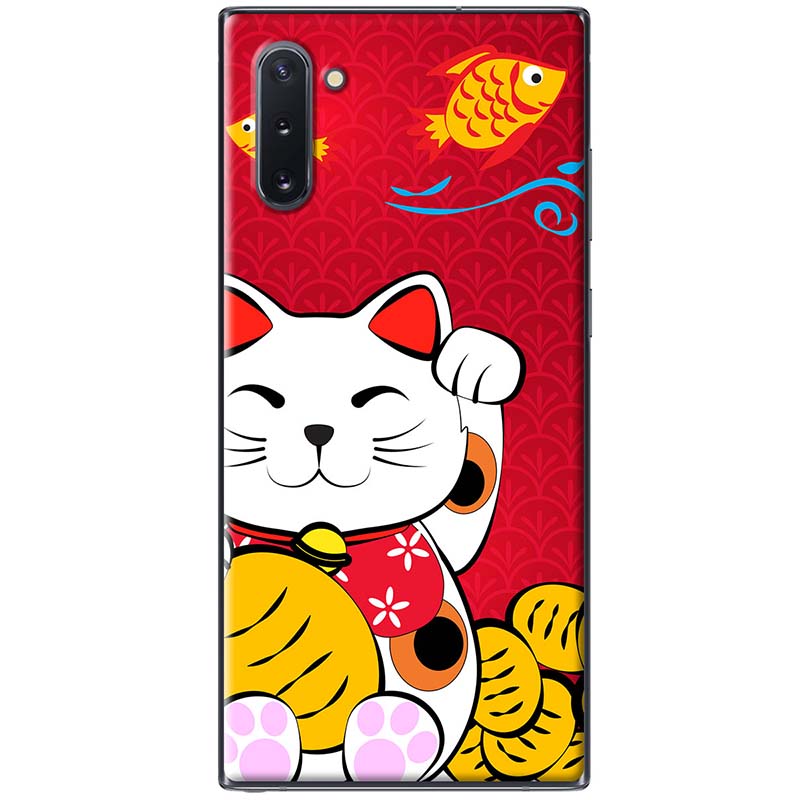 Ốp lưng dành cho Samsung Galaxy Note 10, Note 10 Plus, Note 10 Lite, Note 20, Note 20 Ultra mẫu Mèo thần tài cá chép