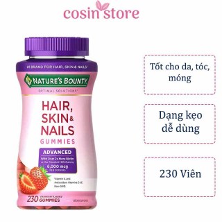 Kẹo Dẻo Đẹp Da Tóc Móng Nature s Bounty Hair Skin Nails Gummies 230 viên của Mỹ - Cosin Store thumbnail