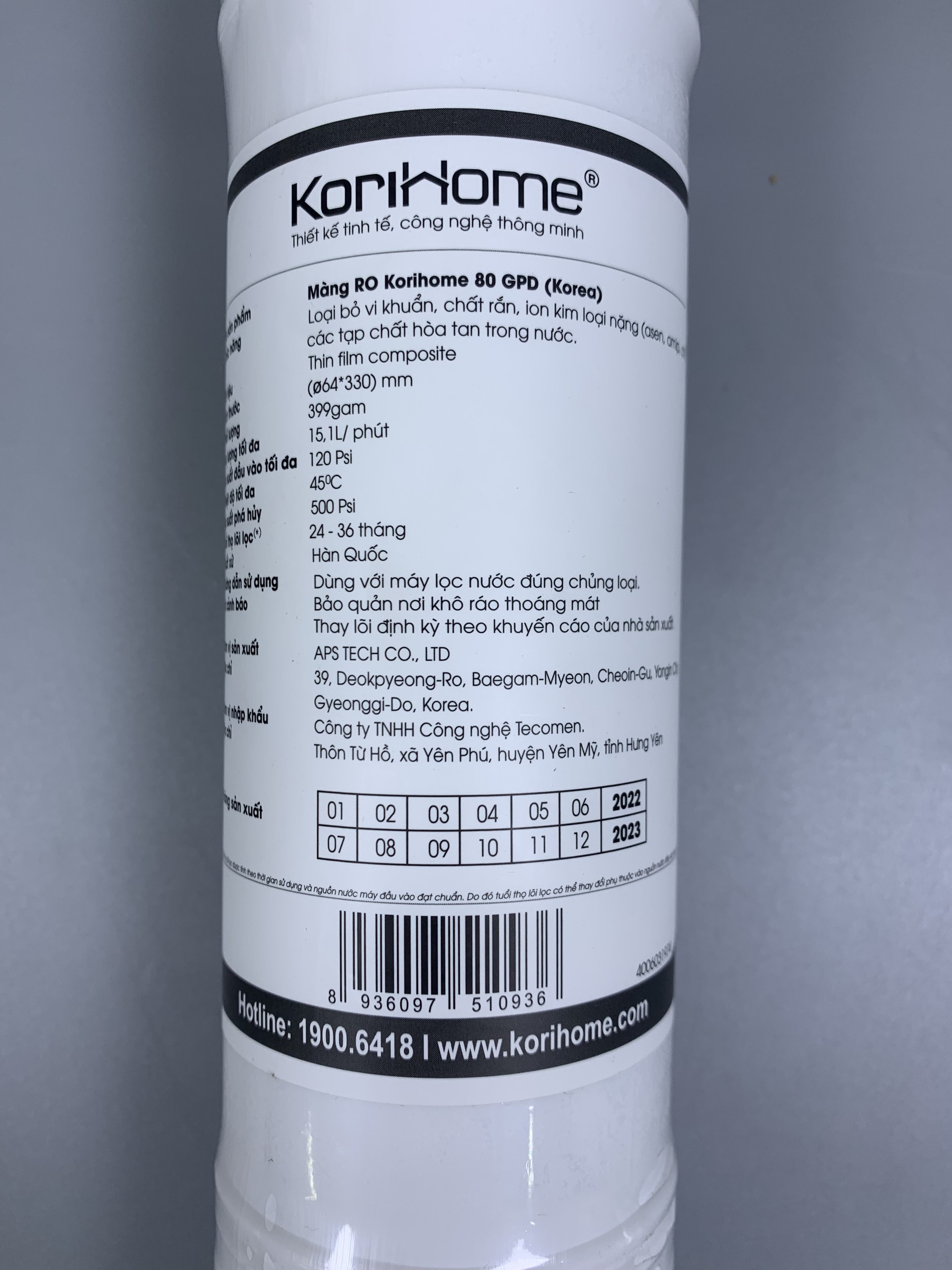 Lõi Lọc RO KORIHOME Hàn Quốc 80GPD