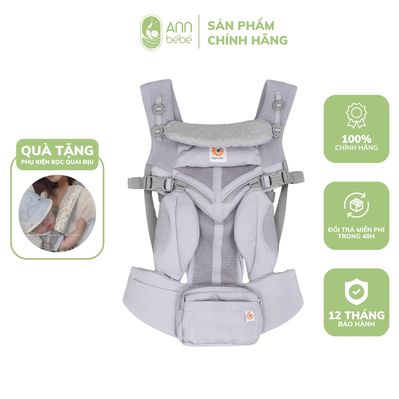 Original Ergobaby sling Omni 360 airmesh baby sling-Pearl Grey annbebe