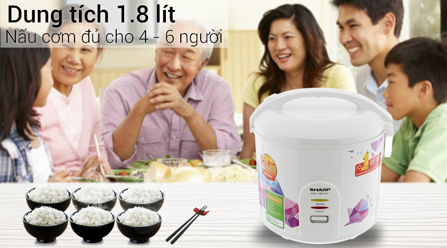 Nồi cơm điện Sharp 1.8 lít KS-18TJV ( Hàng trưng bày )