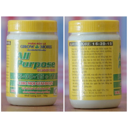 Phân Bón Lá Growmore NPK 15-30-15+TE  100g