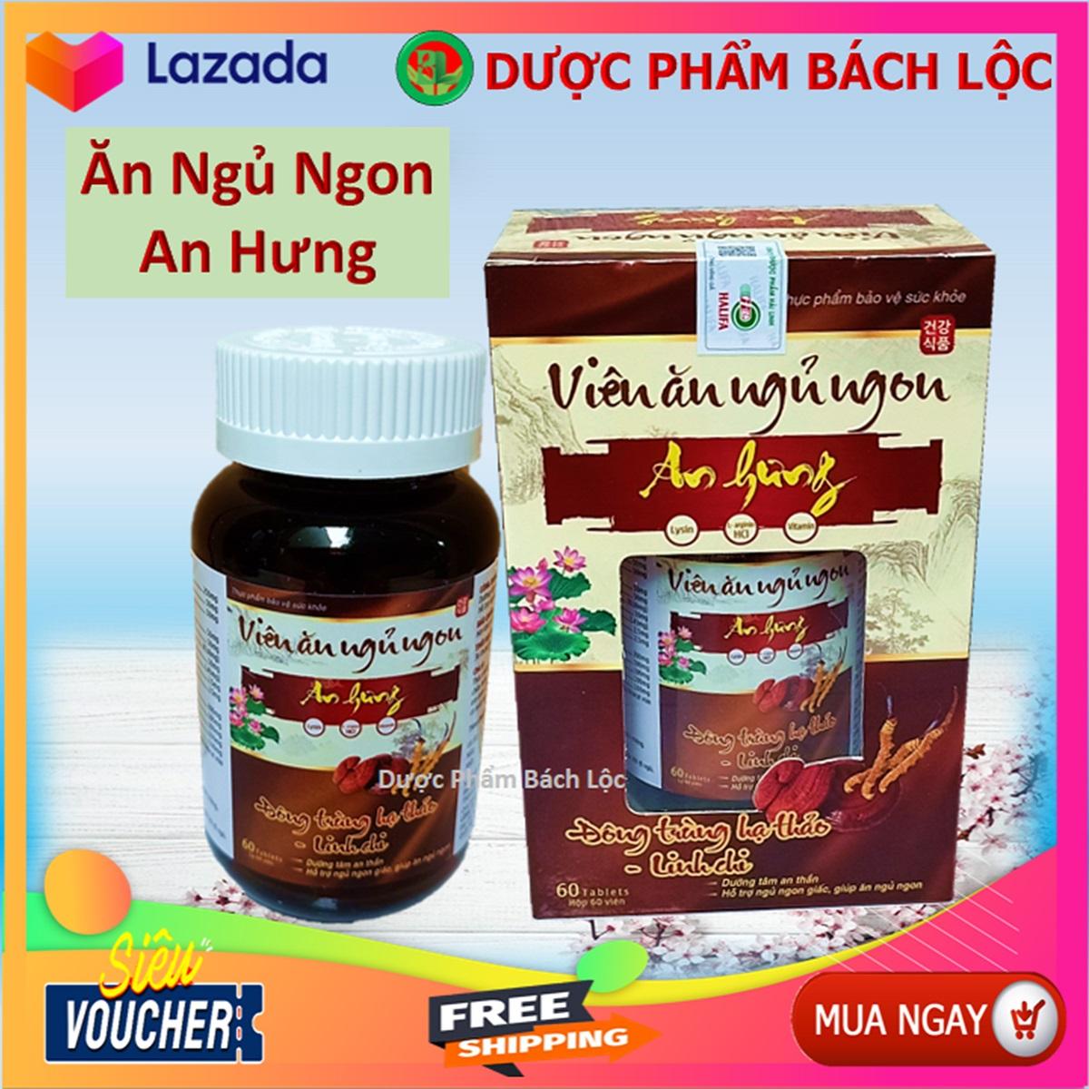 Viên Ăn Ngủ Ngon Đông Trùng Hạ Thảo - Giúp Ăn ngon ngủ tốt giảm  mất ngủ - Hộp 60 viên