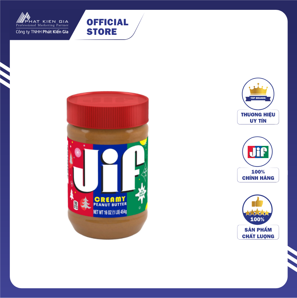 Bơ Đậu Phộng Mịn Jif 454g - Nhập Khẩu Mỹ | Jif Creamy Peanut Butter 454g