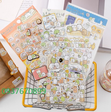 [HCM]Set 2 tấm Sticker Dán Trang Trí Molang ( Trang Trí Sổ Kế Hoạch Sổ Nhật Ký)-tầm 120 cái