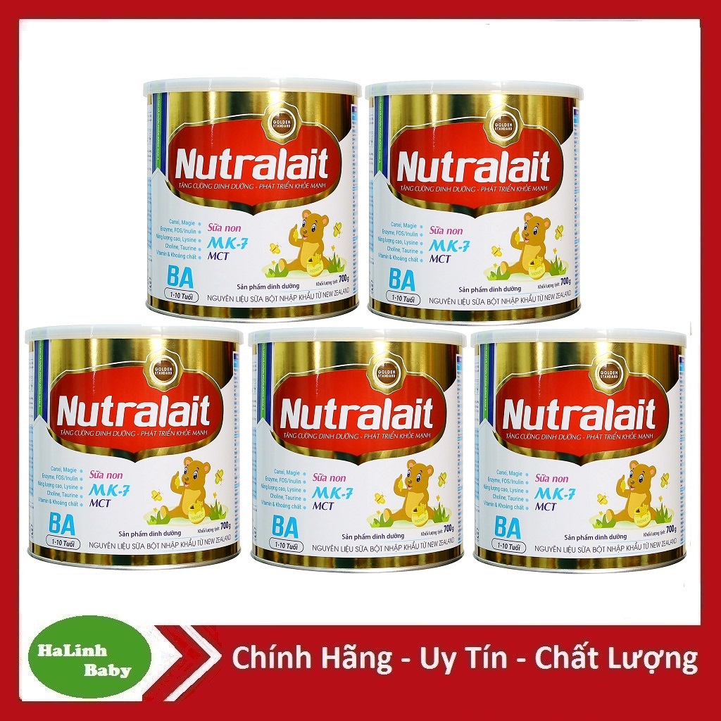 Combo 5 Lon Sữa Nutralait BA 700g (HSD 2026)