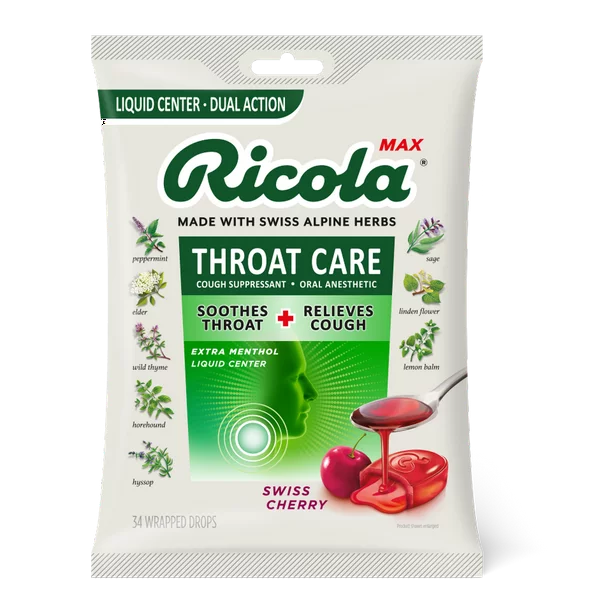 [HCM]Kẹo ngậm Ricola hương Cherry Mật Ong Berry Chanh - Hàng Mỹ