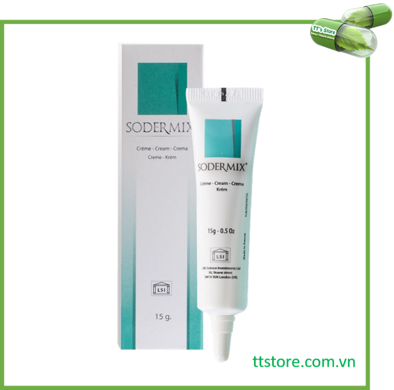 Sodermix Cream 15g - Kem mờ sẹo lồi, sẹo phì đại, chàm Sodemix