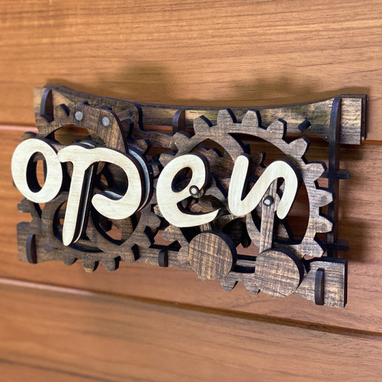 Biển Close Open Bánh Răng Chuyển Trạng Thái Độc Đáo