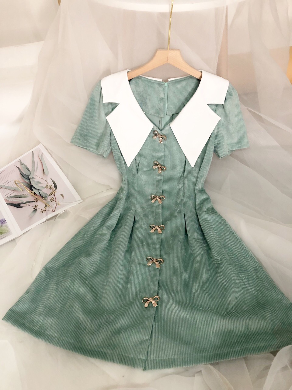 Đầm Tiểu Thư, Chất Nhung Mềm Mại Siêu Cute