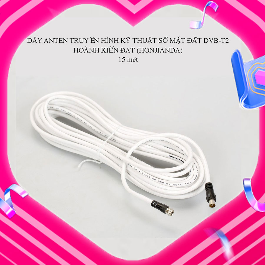 DÂY ANTEN TRUYỀN HÌNH KỸ THUẬT SỐ MẶT ĐẤT DÀI 15M - ĐÚC SẴN ĐẦU JACK