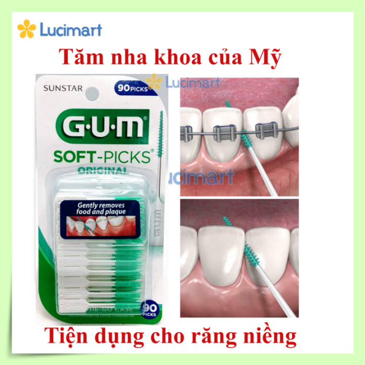 [HCM]Tăm nha khoa Gum Soft Picks Original (hộp 50 cây / 90 cây) [Hàng Mỹ]