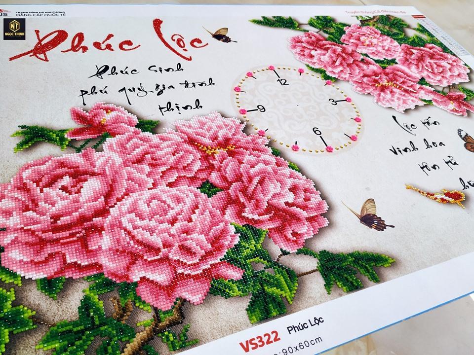 Tranh đính đá cao cấp Venus  Phúc Lộc -KT: 90x60Cm