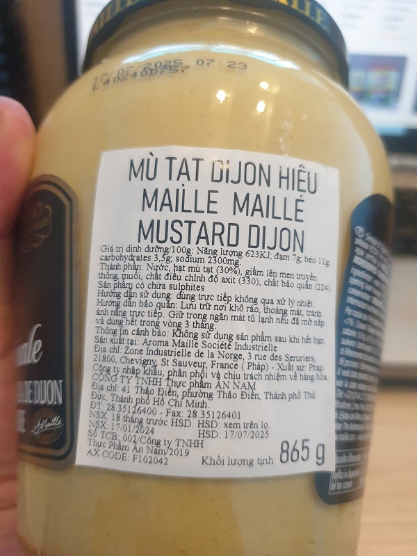 Mù tạt DIJON hiệu Maille – lọ 865g nhập khẩu Pháp