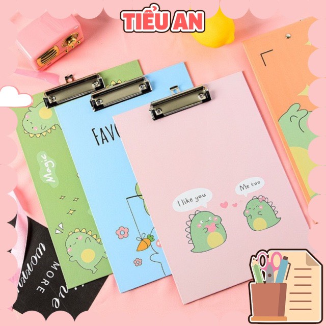 Bìa trình ký / bìa trình kí a4 hình khủng long - kẹp giấy