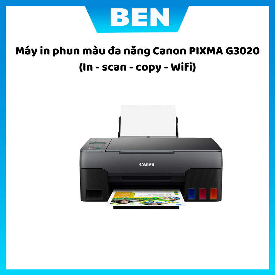 Máy in phun màu đa năng Canon PIXMA G3020 In - scan - copy - Wifi -