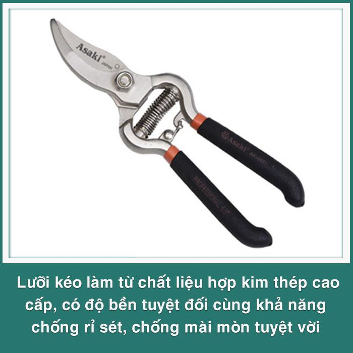Kéo cắt cành Asaki AK-8651 C2-8.5" (Đen)