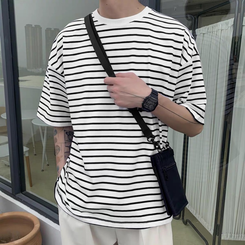 Áo thun unisex nam nữ kẻ sọc thời trang