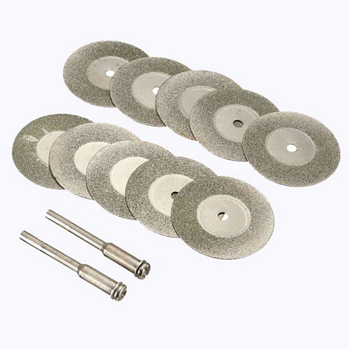 Bộ 10 cái đĩa cắt tráng kim cương mini 35mm Gắn Máy Khoan Chuôi 3mm - đĩa cắt sắt mini - đĩa cắt nhôm - lưỡi cắt đá- KMS