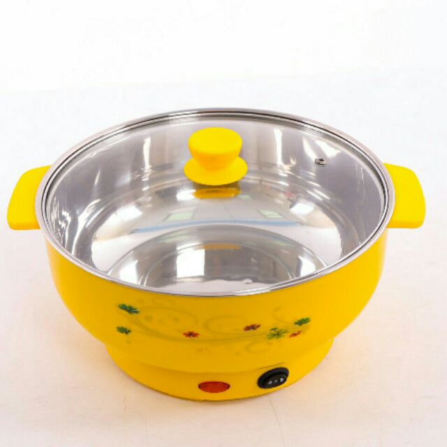 Nồi lẩu đa năng 2 trong 1 đường kính 24-26cm - Nồi Lẩu Điện Mini, Nồi Lẩu Điện Đa Năng 24cm -26cm Inox 304, Tiện Dụng Cho 2-3 Người Dùng (Màu Ngẫu Nhiên)