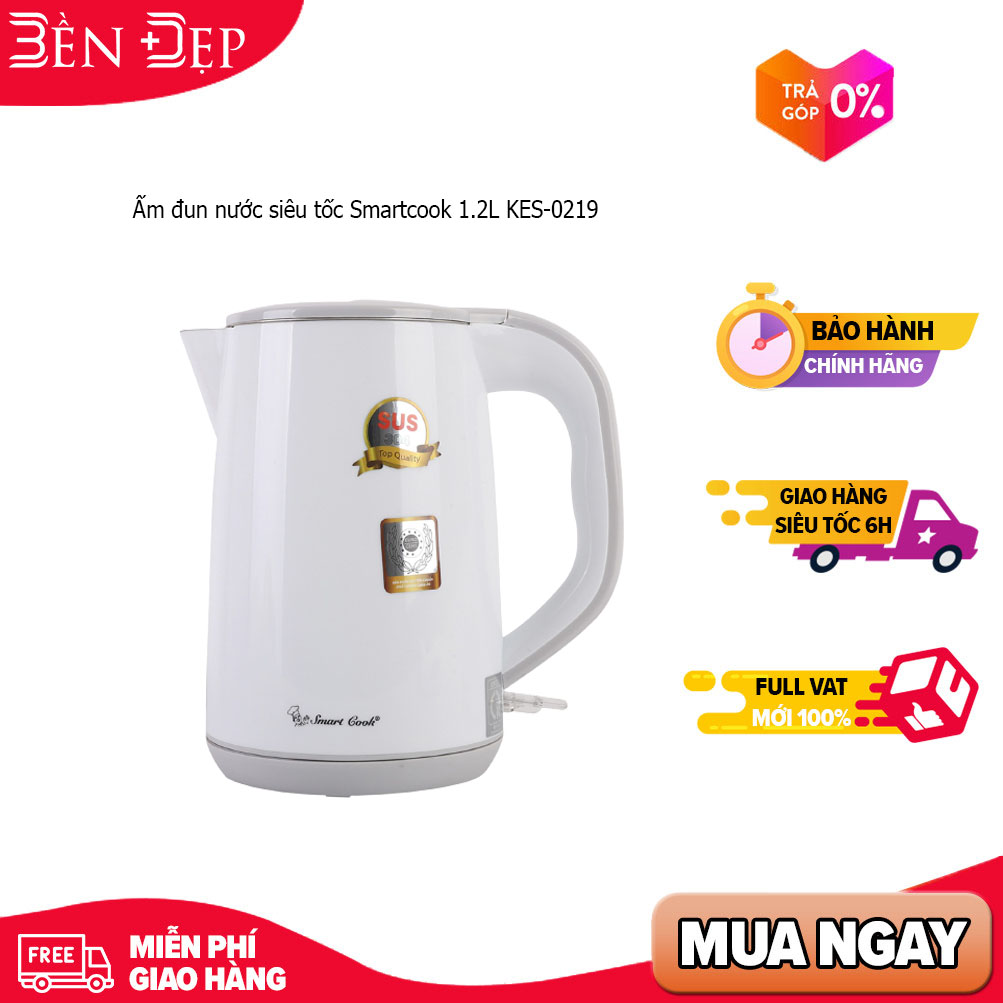 Ấm đun nước siêu tốc Smartcook 1.5L KES-0219 (Giá áp dụng giao tại HN, HCM& các tỉnh liên hệ shop)
