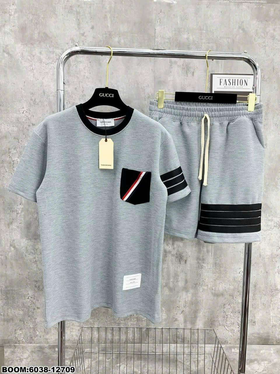 Bộ quần áo nam cổ tròn in chữ chất cotton siêu đẹp bh25