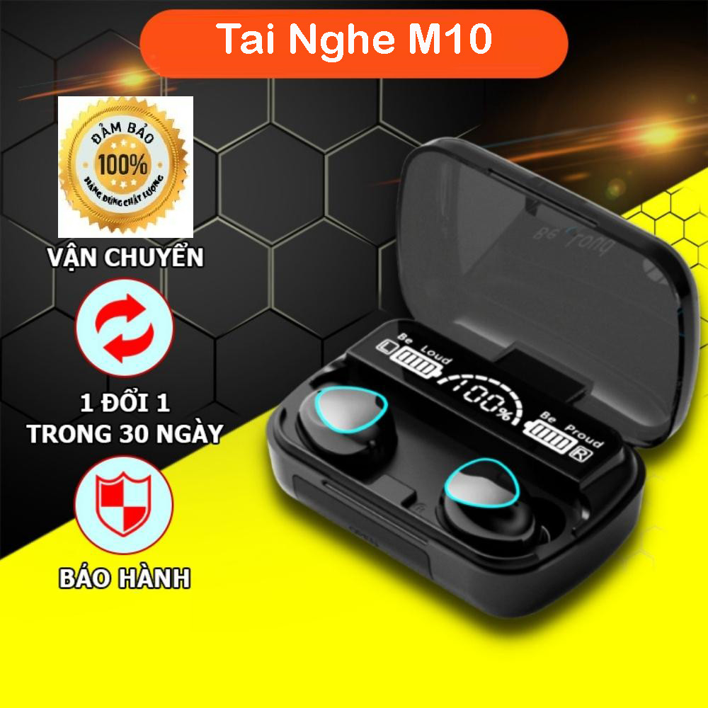 Tai Nghe Bluetooth M10 Pro Tai Nghe Không M10 Pro Phiên Bản Nâng Cấp Pin Trâu, Nút Cảm Ứng Tự Động Kết Nối