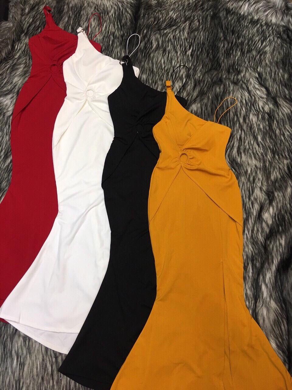 Đầm dạ hội xẻ tà thiết kế cách điệu - hàng thiết kế cao cấp