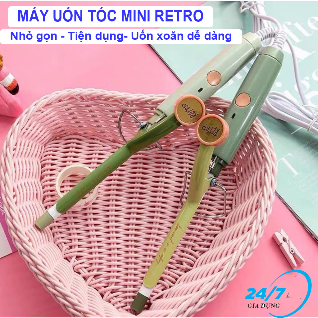 Máy Uốn Tóc Mini Retro, Máy Làm Xoăn, Tạo Kiểu Dáng Cho Tóc Dễ Dàng Tiện Lợi - Máy Làm Tóc Đa Năng Mini, Lô Uốn Tóc, Cuốn Tóc Sóng Nước, Máy Uốn Xoăn Mì Tôm Nhỏ Gọn Tiện Dụng  - Giadungbv247