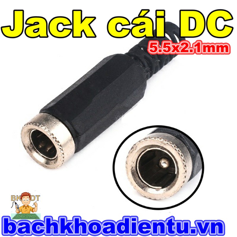 Jack cái DC hàn dây 5.5x2.1mm