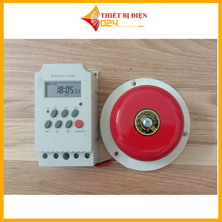 BỘ CHUÔNG BÁO GIỜ CÔNG TY, TRƯỜNG HỌC (02 lựa chọn chuông 04 inch và 06 inch) (Bật tắt)
