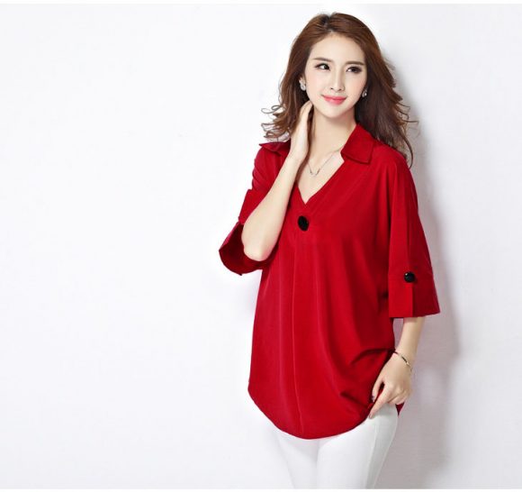 ÁO SƠ MI FORM RỘNG PHỐI NÚT A52300