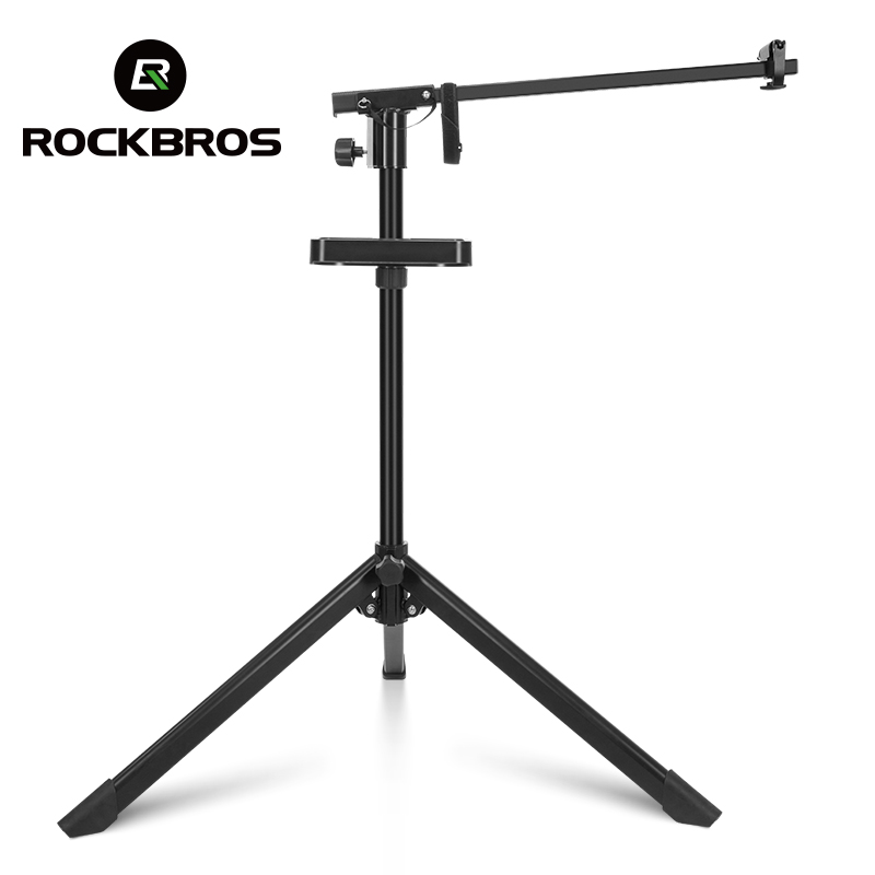 ROCKBROS Bicycle Stand Aluminum Bike Repair Racks Adjustable Foldable Bike Repair Stand Tool Cycling Works Display Stand