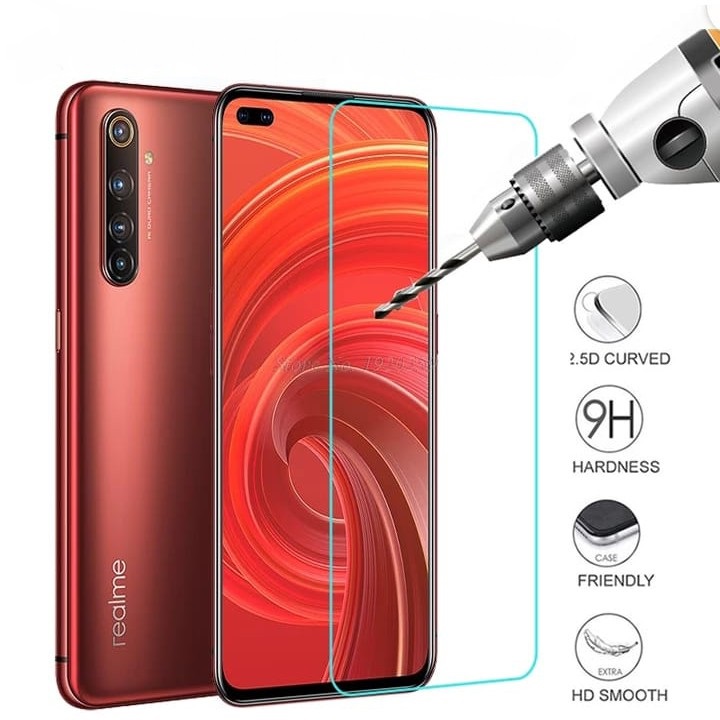 Kính cường lực trong suốt Realme 6 Pro (Kèm miếng lau)