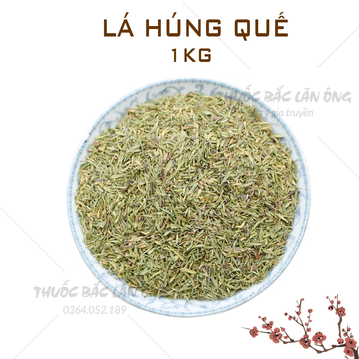 Lá húng quế tây khô 1Kg (Lá Basil nguyên liệu món Âu chuẩn vị) - Lãn Ông