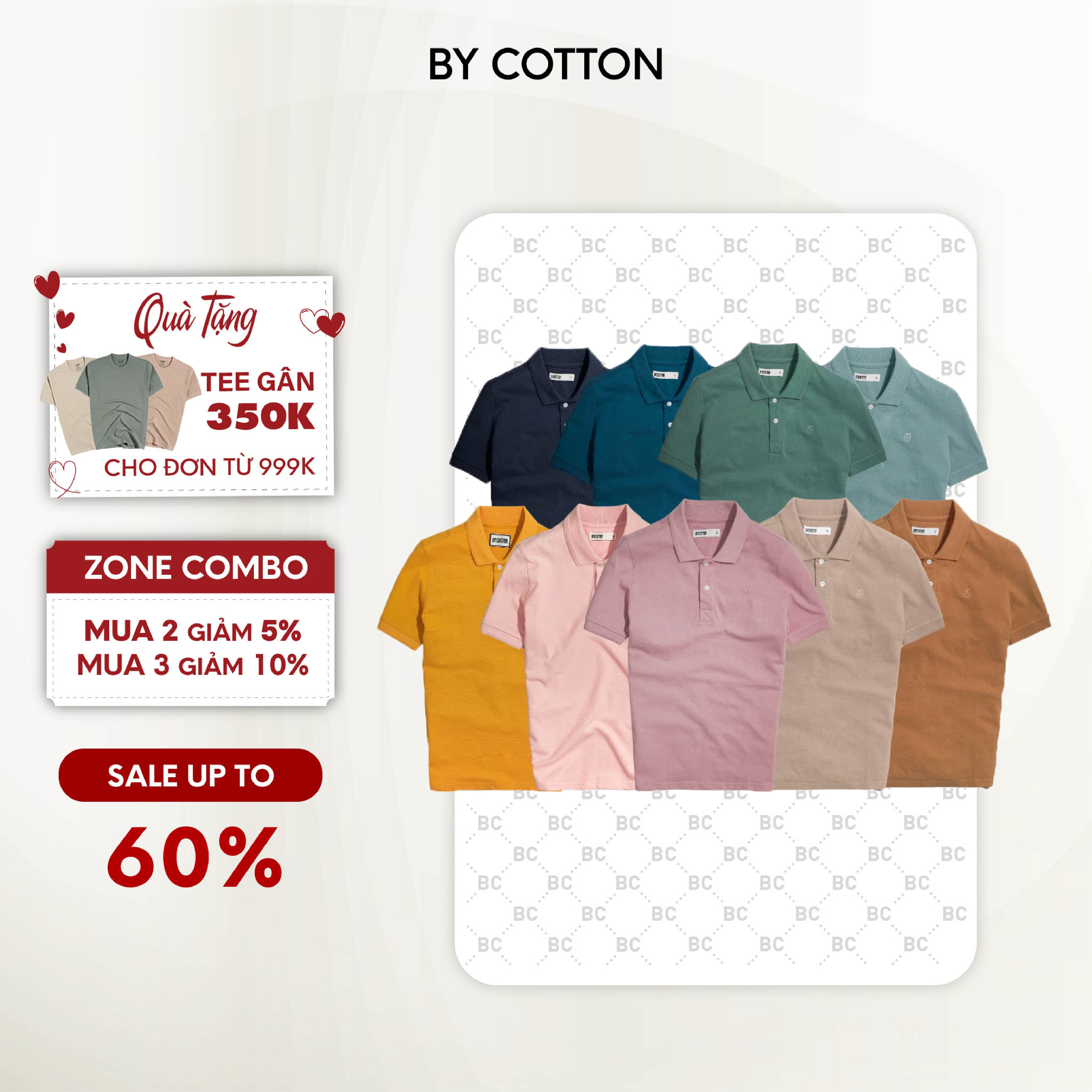 Áo Thun Nam Cao Cấp Polo Basic Multicolor BY COTTON